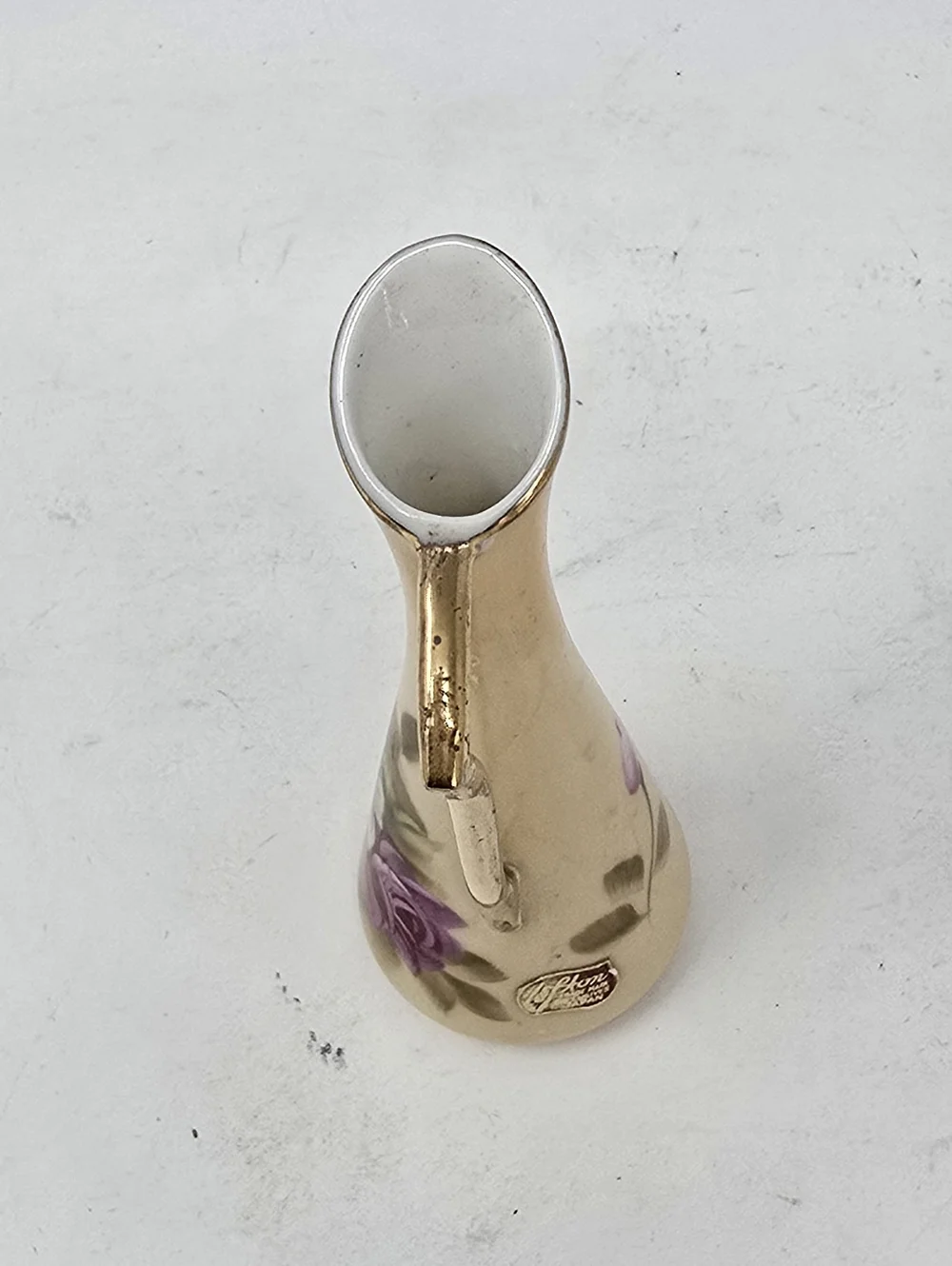Vtg Lefton 2763 China‎ Heritage hand painted rose mini pitcher vase cottagecore